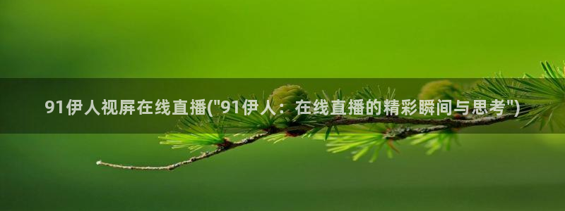 伊人手机版在线视屏